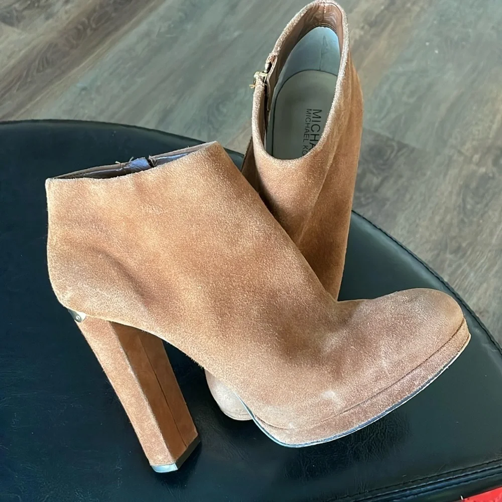 Michael Kors Haven Suede Bootie Chestnut Women Sz 9 M 2745*